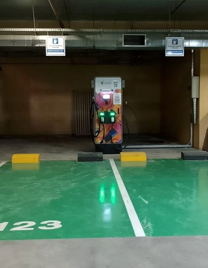 Commercial EV charging station installation for businesses in the UAE - Dubai Bowling Center