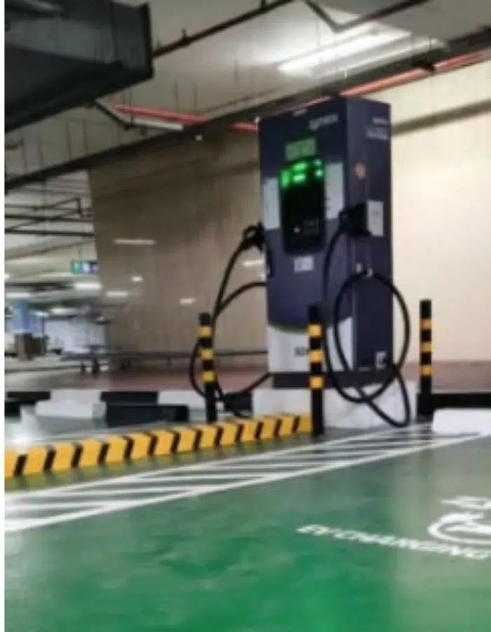 Commercial EV charging station installation for businesses in the UAE - Times Square Central Dubai